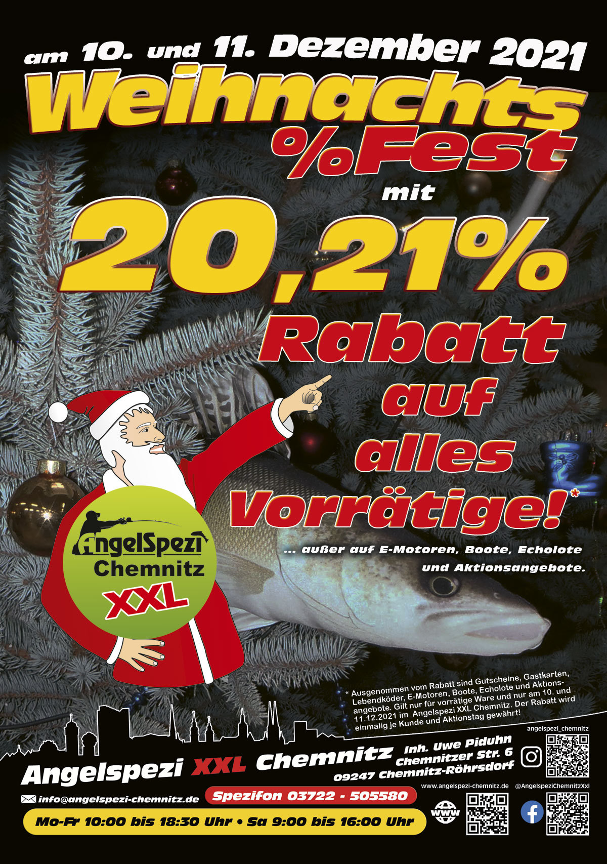  Weihnachts-Fest-Aktion am 10. und 11. Dezember 2021 im Angelspezi XXL Chemnitz