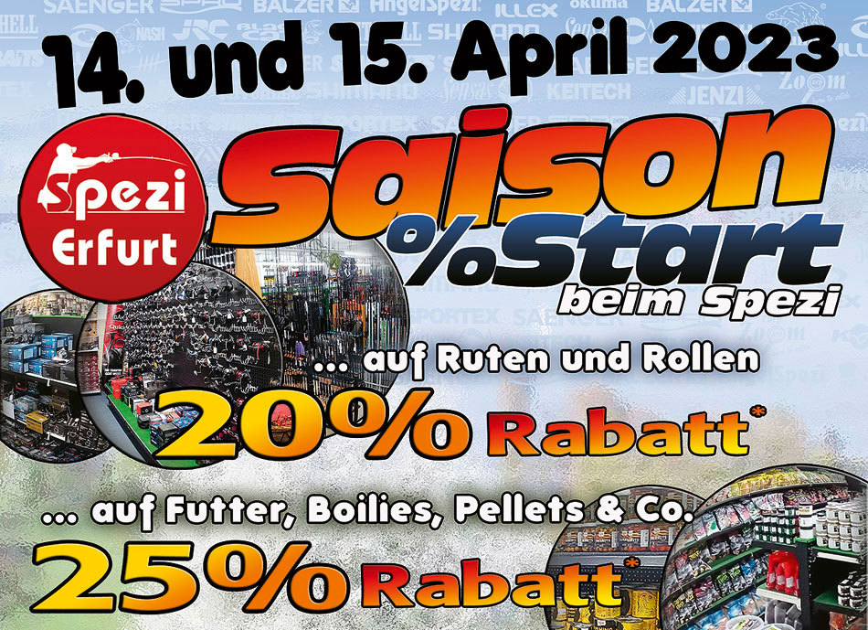 Saisonstart im Angelspezi XXL Erfurt am 14. und 15. April 2023