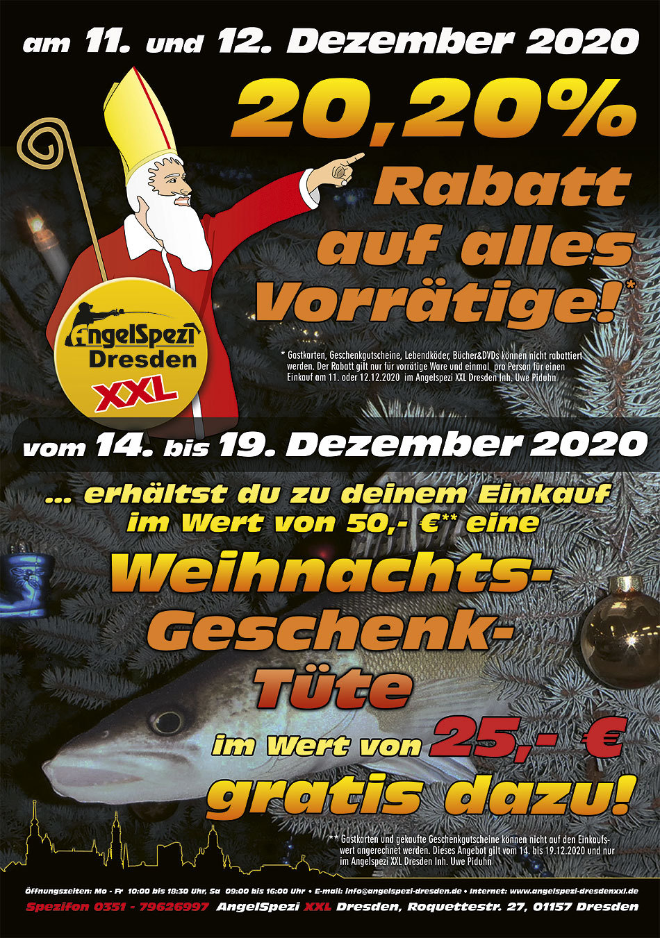 Weihnachtsfest beim Angelspezi XXL Dresden am 11. und 12. Dezember 2020