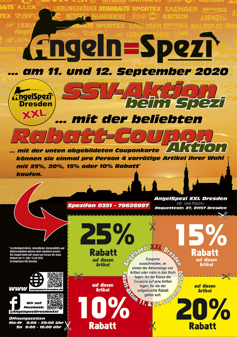 SSV Coupon-Rabatt-Aktion im Angelspezi XXL Dresden am 11. und 12. September 2020