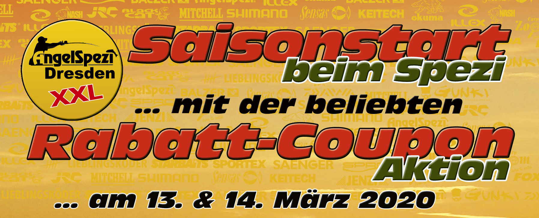 Coupon-Rabatt-Aktion im Angelspezi XXL Dresden 13. und 14. März 2020